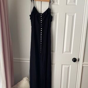 Forever 21 Black and White Buttoned Slip Maxi Dress